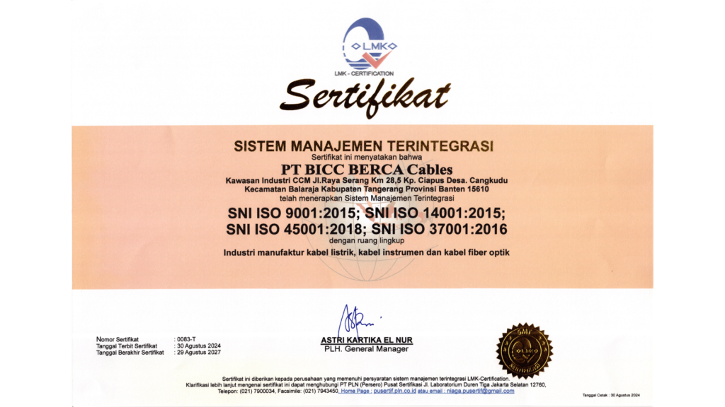 SERTIFIKAT SISTEM MANAGEMEN TERINTEGRASI